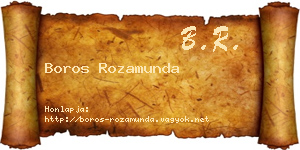 Boros Rozamunda névjegykártya